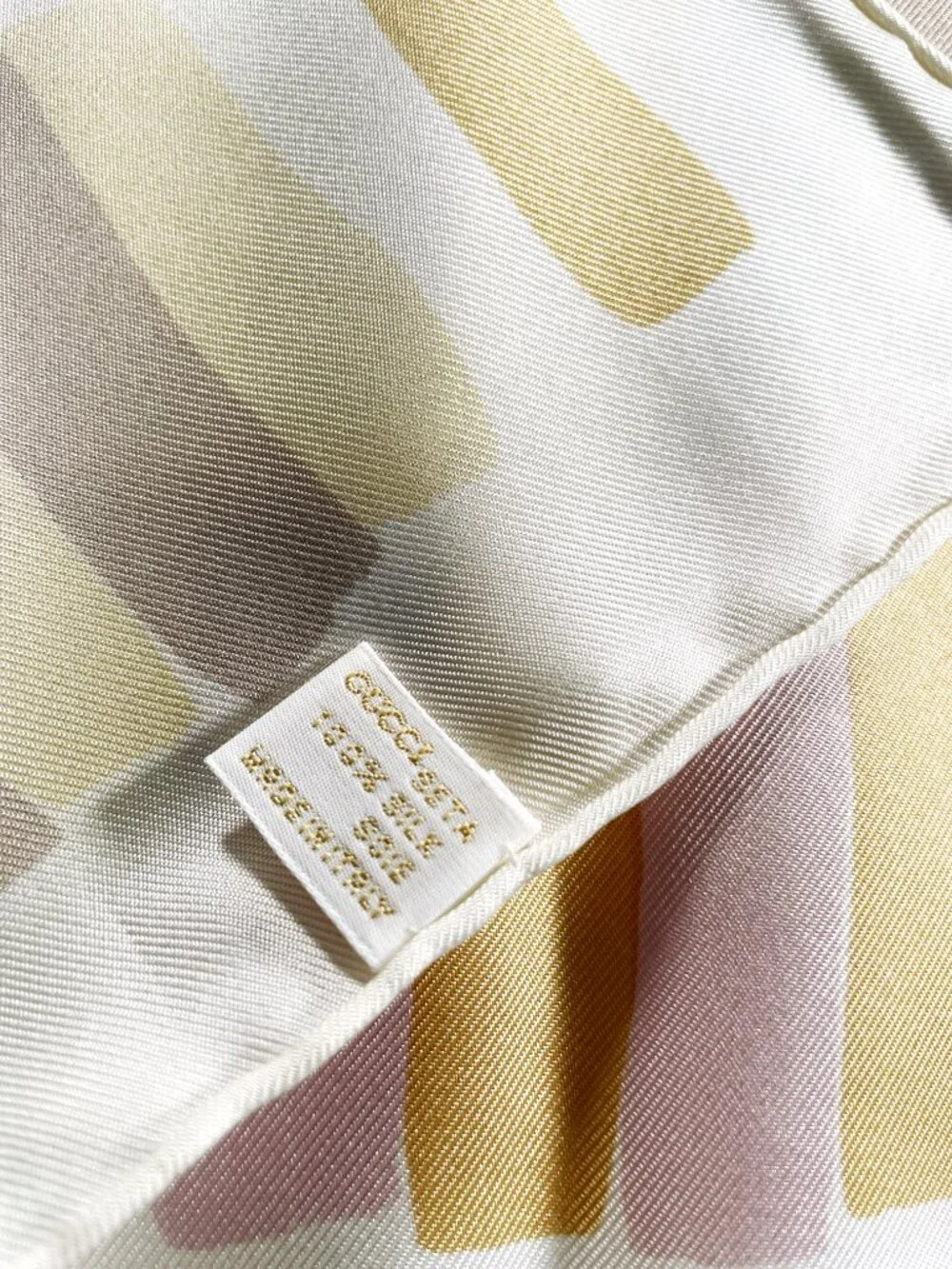 Vintage Gucci Silk Scarf 34” Painterly Stripe Italy Hand Rolled Hem - Picture 15 of 15